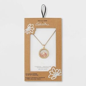 Women's Bella Uno Bellissima Pressed Flower‎ Duo Necklace Gold Wildflower